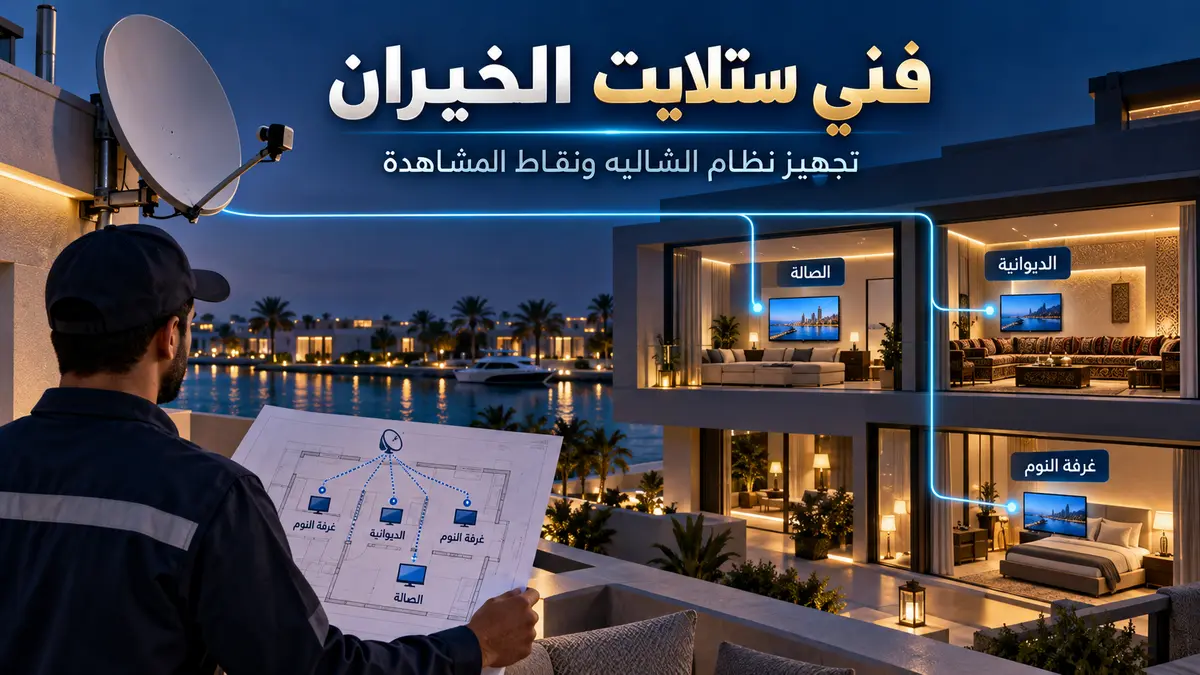 فني ستلايت الخيران يخطط نظام الشاليه ونقاط المشاهدة