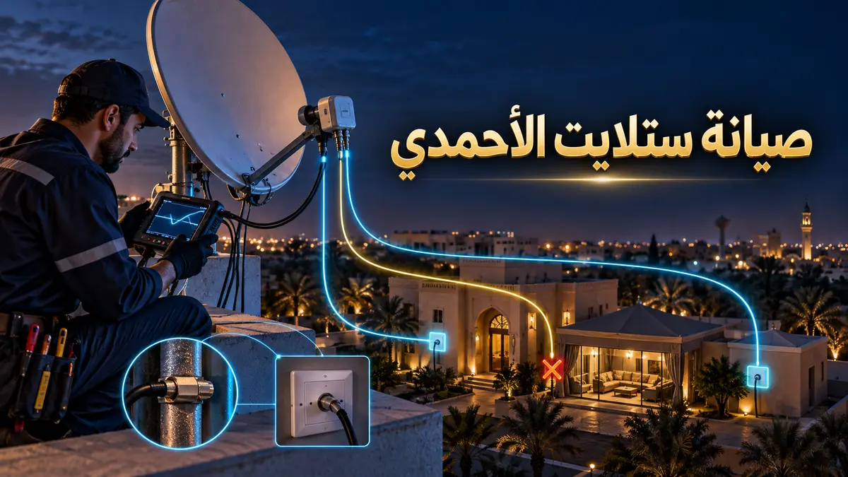صيانة ستلايت الأحمدي وفحص خطوط البيت والمجلس والملحق